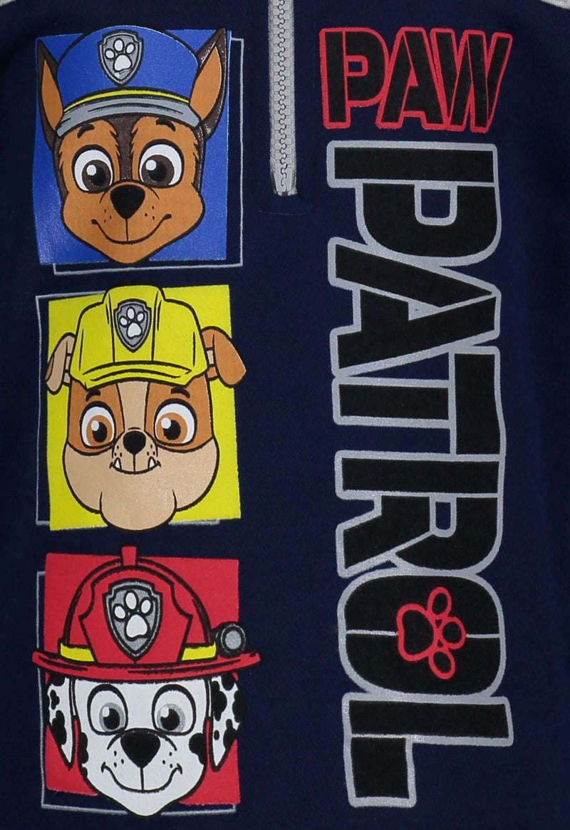 Nickelodeon Paw Patrol Chase Marshall Rubble Toddler Boys Fleece Half Zip Hoodie Navy 3T - Image 3